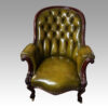 Victorian button back leather easy chair