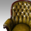 Victorian button back leather easy chair back detail