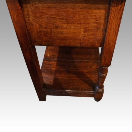 Antique oak dresser base with pot board end