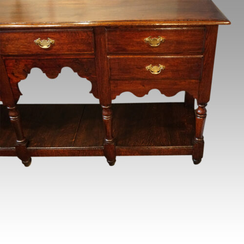 Antique oak dresser base with pot board front end