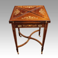 Edwardian inlaid rosewood envelope card table