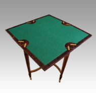 Edwardian inlaid rosewood envelope card table baize