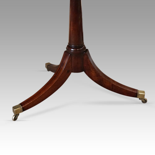 George V mahogany triple pillar dining table end tripod