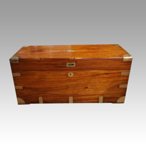 Large Victorian camphorwood campaign trunk