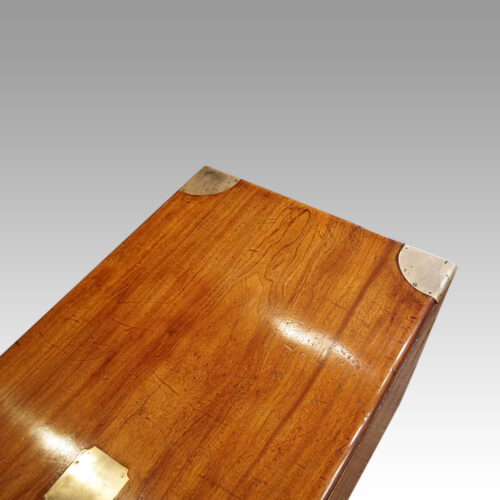 Large Victorian camphorwood campaign trunk corner