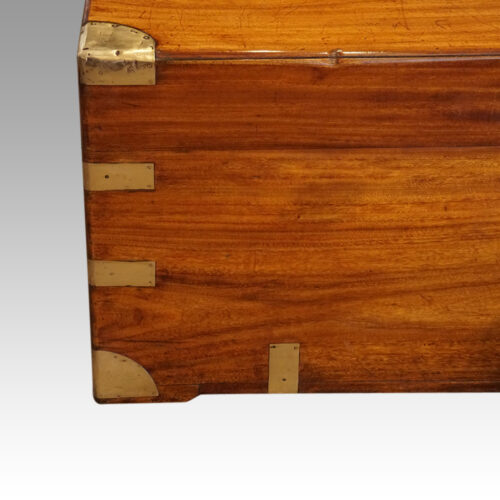 Large Victorian camphorwood campaign trunk inset corners