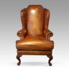 Leather Queen Anne style wingchair