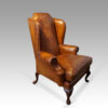 Leather Queen Anne style wingchair side