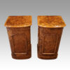 Pair Victorian walnut bow bedsides