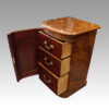 Pair Victorian walnut bow bedsides drawers