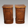 Pair Victorian walnut bow bedsides view