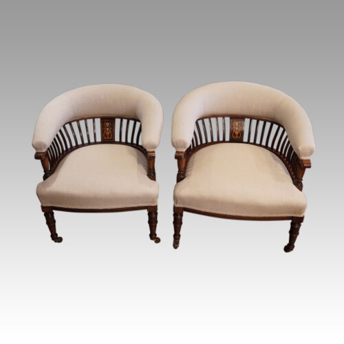 Pair of Edwardian tub chairs
