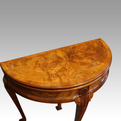 Queen Anne style demi lune card table top