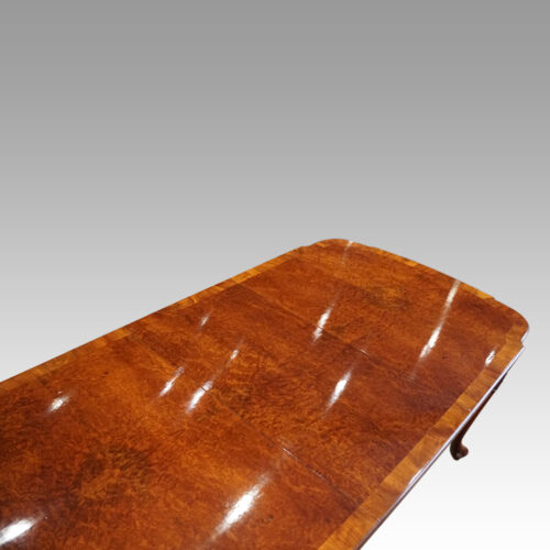 Queen Anne style walnut extending dining table length