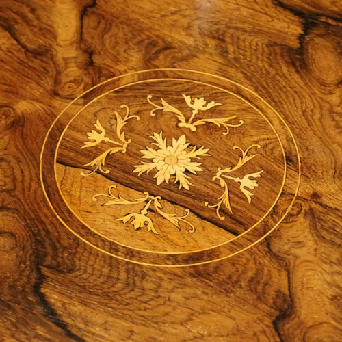 Victorian inlaid rosewood coffee table central inlay