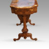 Victorian inlaid walnut backgammon sewing table end view