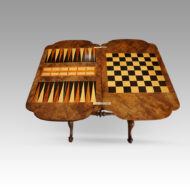 Victorian inlaid walnut backgammon sewing table games board