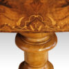 Victorian inlaid walnut backgammon sewing table inlay end detail