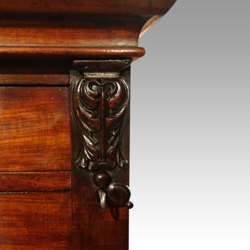 Victorian mahogany Wellington chest disguised keyhole key