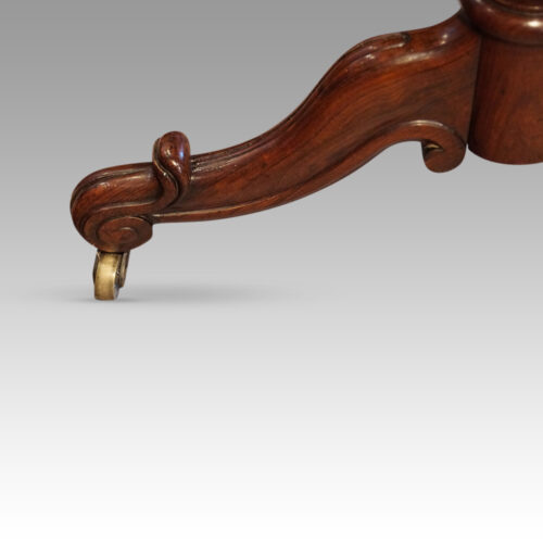 Victorian rosewood library table leg