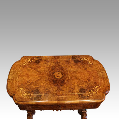 Victorian walnut backgammon worktable top