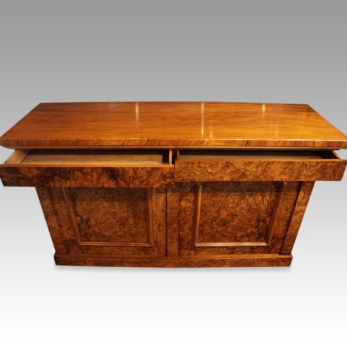 Victorian walnut sideboard drawers open