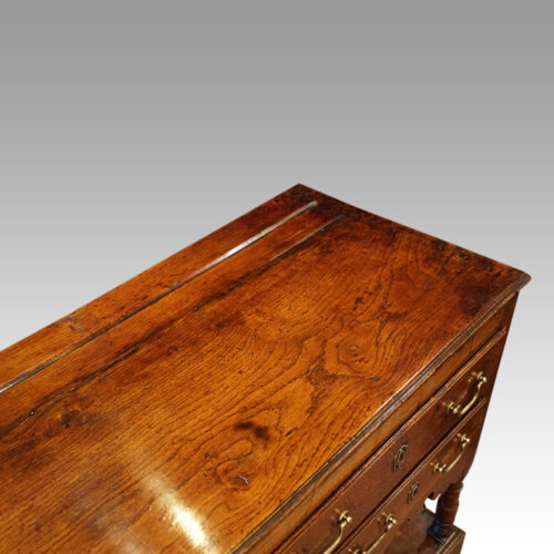 Antique oak pot board dresser multi drawers end top corner