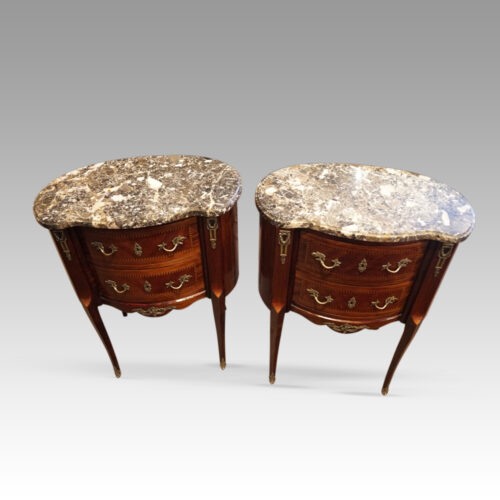 Pair of French bedside cabinets front