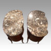 Pair of French bedside cabinets marble tops