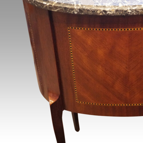 Pair of French bedside cabinets rear panel
