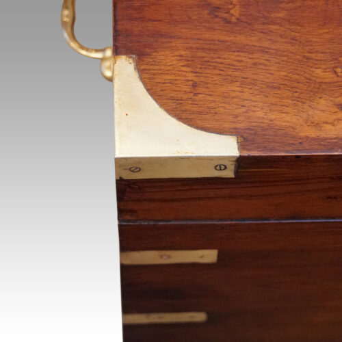 Victorian brass bound campaign trunk brass corner