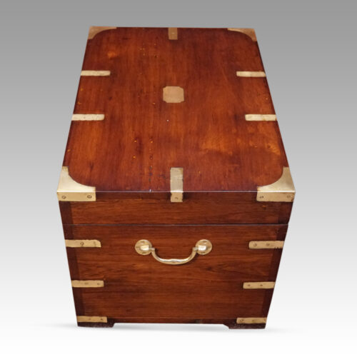 Victorian brass bound campaign trunk end