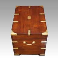 Victorian brass bound campaign trunk end view