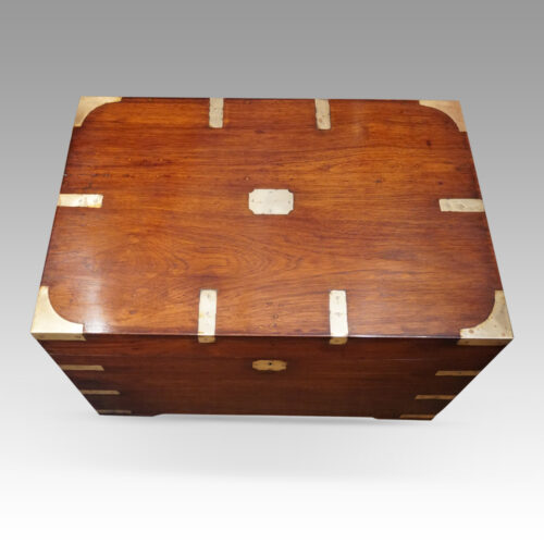 Victorian brass bound campaign trunk top