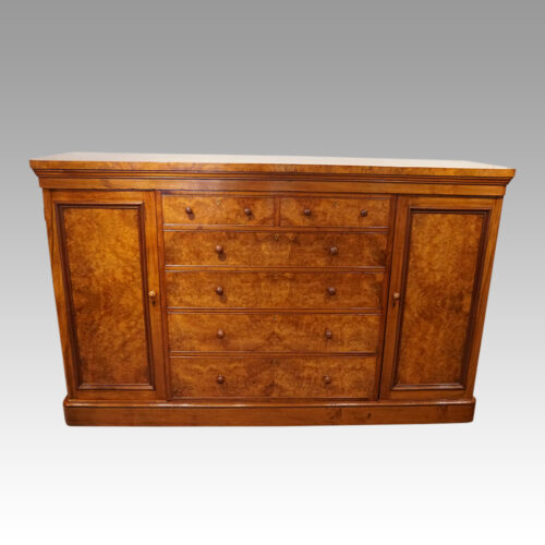 Victorian burr walnut housekeepers cabinet