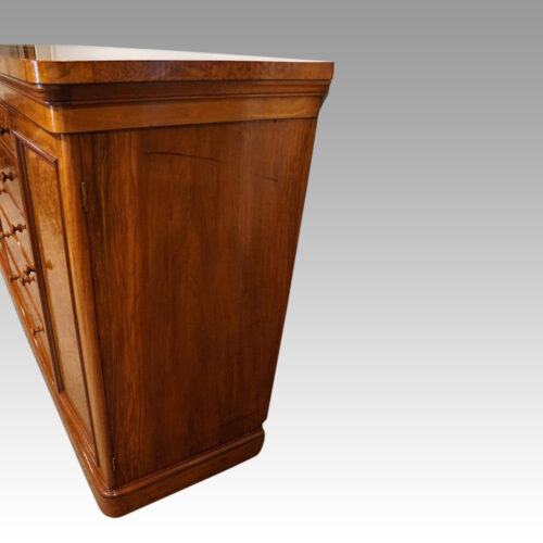 Victorian burr walnut housekeepers cabinet end