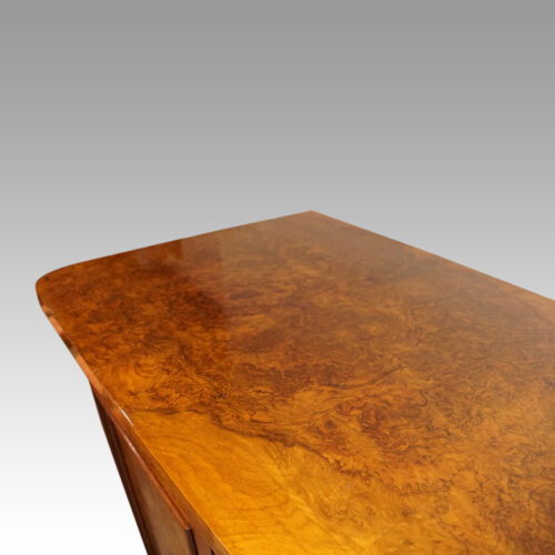 Victorian burr walnut housekeepers cabinet end top