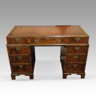 Walnut Georgian style pedestal desk