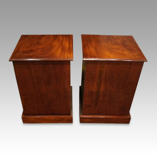 Pair of Victorian mahogany bedside chests side view