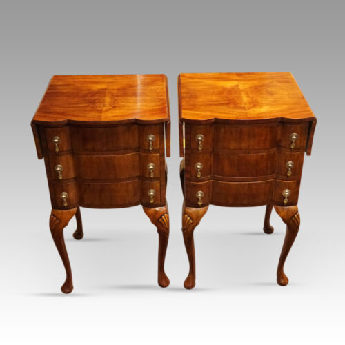 Pair of walnut bedside cabinets