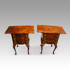 Pair of walnut bedside cabinets flaps up
