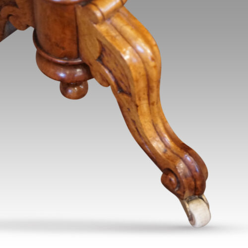 Victorian burr walnut Sutherland table leg