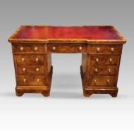 Victorian burr walnut pedestal desk