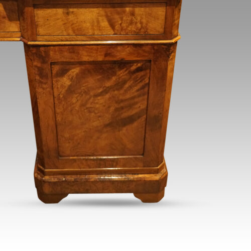 Victorian burr walnut pedestal desk 9
