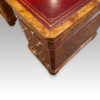 Victorian burr walnut pedestal desk corner detail