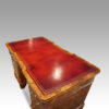 Victorian burr walnut pedestal desk leather