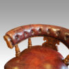 Victorian oak revolving desk chair arm