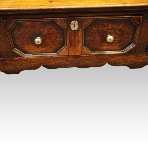 Antique oak long dresser base centre drawer