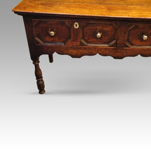 Antique oak long dresser base end drawer