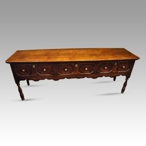 Antique oak long dresser base front
